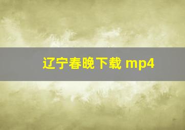 辽宁春晚下载 mp4